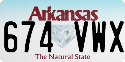 AR license plate 674VWX