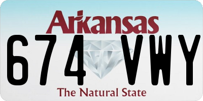 AR license plate 674VWY