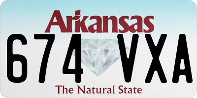 AR license plate 674VXA