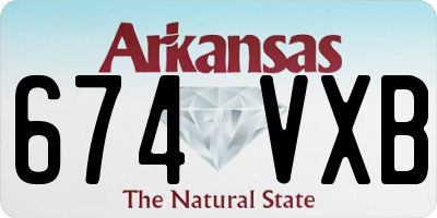 AR license plate 674VXB