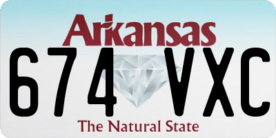 AR license plate 674VXC