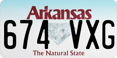 AR license plate 674VXG