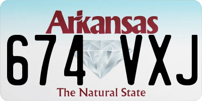 AR license plate 674VXJ