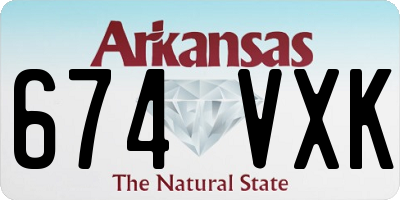 AR license plate 674VXK
