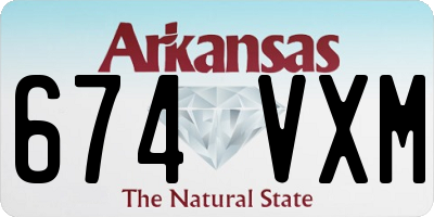 AR license plate 674VXM