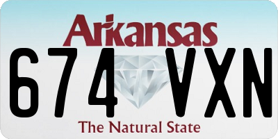 AR license plate 674VXN