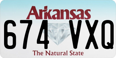 AR license plate 674VXQ