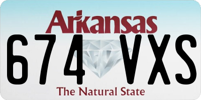 AR license plate 674VXS