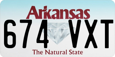 AR license plate 674VXT