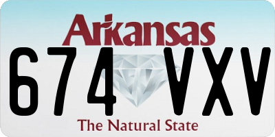AR license plate 674VXV