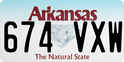 AR license plate 674VXW