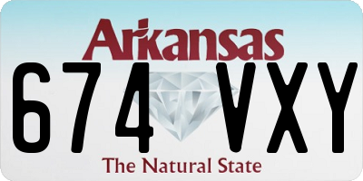 AR license plate 674VXY