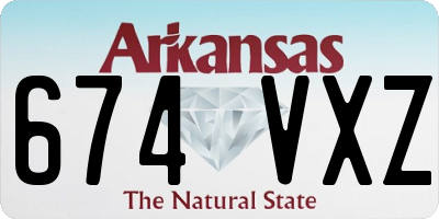 AR license plate 674VXZ