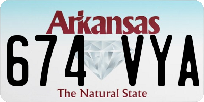 AR license plate 674VYA