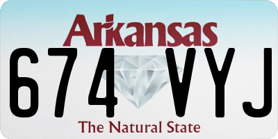 AR license plate 674VYJ