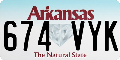 AR license plate 674VYK