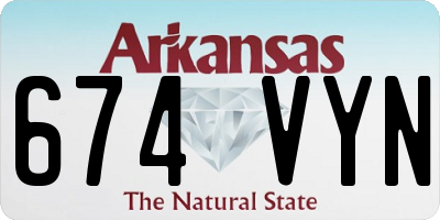 AR license plate 674VYN