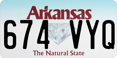 AR license plate 674VYQ