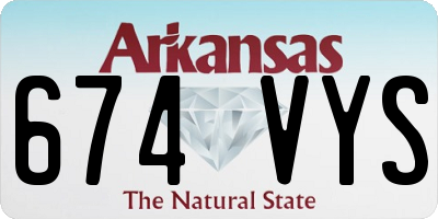 AR license plate 674VYS