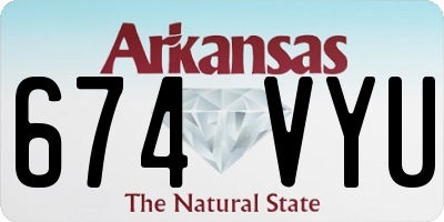 AR license plate 674VYU