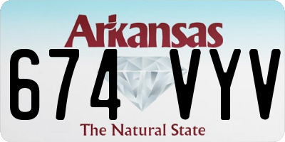 AR license plate 674VYV