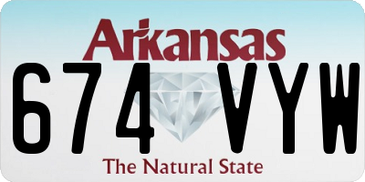 AR license plate 674VYW