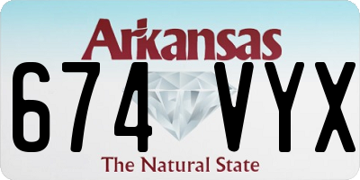 AR license plate 674VYX