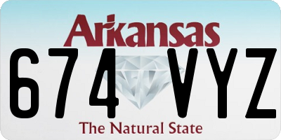 AR license plate 674VYZ