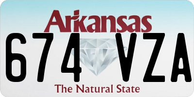 AR license plate 674VZA