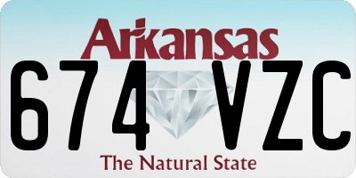 AR license plate 674VZC