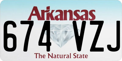 AR license plate 674VZJ