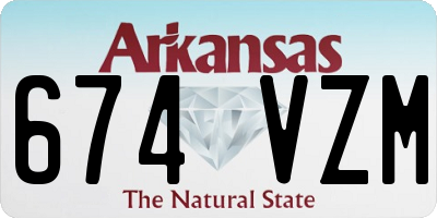 AR license plate 674VZM