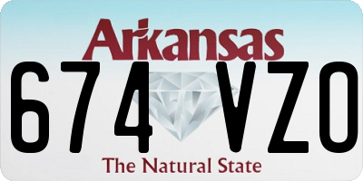 AR license plate 674VZO