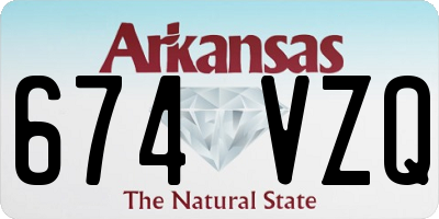 AR license plate 674VZQ