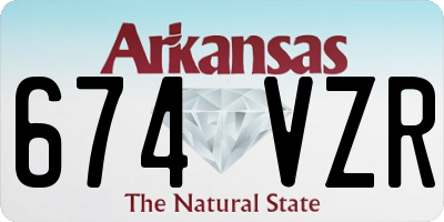 AR license plate 674VZR