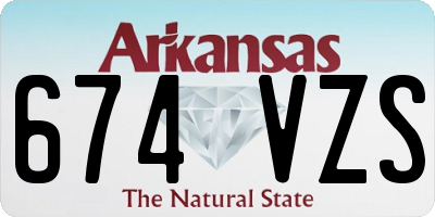 AR license plate 674VZS