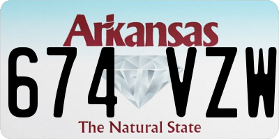 AR license plate 674VZW