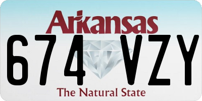 AR license plate 674VZY