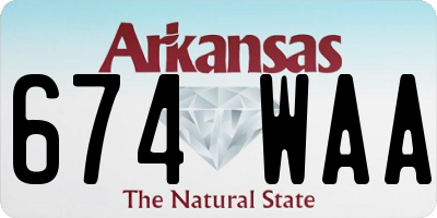 AR license plate 674WAA
