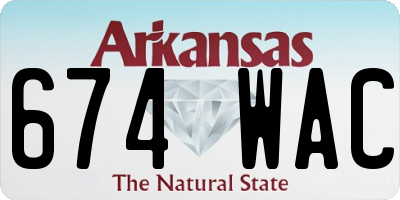 AR license plate 674WAC