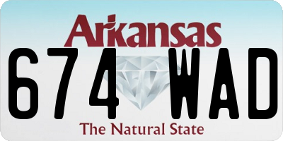 AR license plate 674WAD