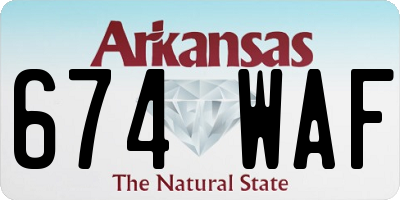 AR license plate 674WAF