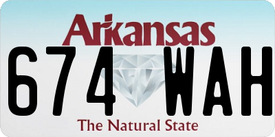 AR license plate 674WAH