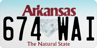 AR license plate 674WAI