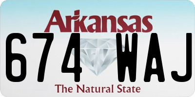 AR license plate 674WAJ