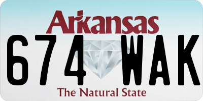 AR license plate 674WAK