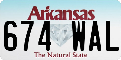 AR license plate 674WAL