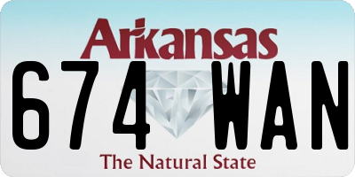 AR license plate 674WAN