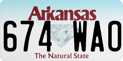 AR license plate 674WAO