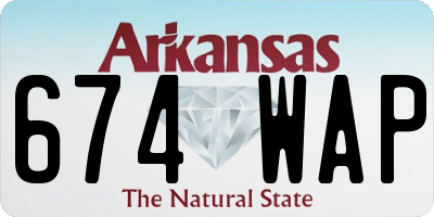 AR license plate 674WAP
